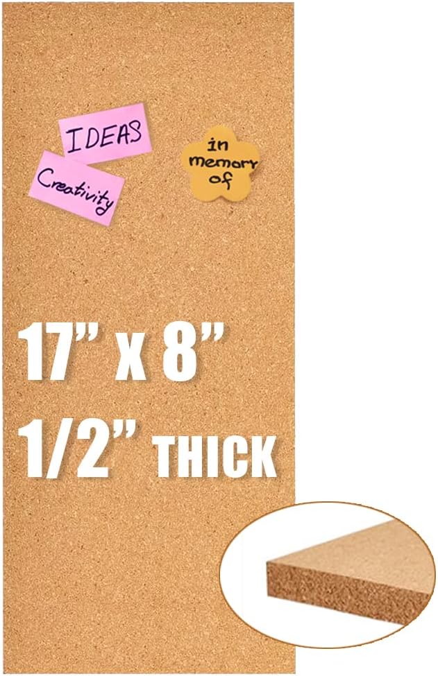17x8 Corkboard Tiles Bulletin Board, 1/2" Thick Self-Adhesive Cork Boards by Aitakatta