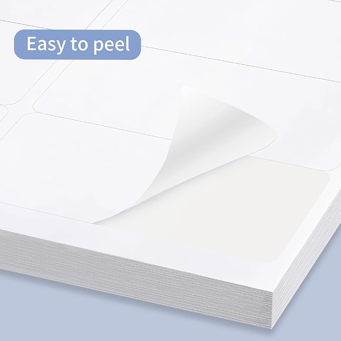 8.5"×11" Address Labels 600 Labels Sticker Paper for Laser/Inkjet Printer, 1" x 2-5/8" mailing Label- White-DeskLoop Office