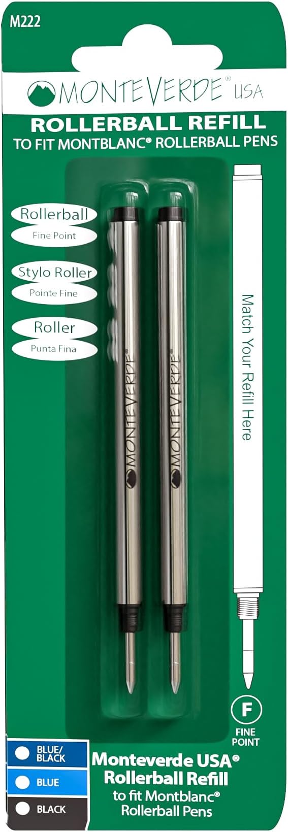 Monteverde USA Rollerball Refills to Fit Montblanc Pens, Fine Point - Image 5