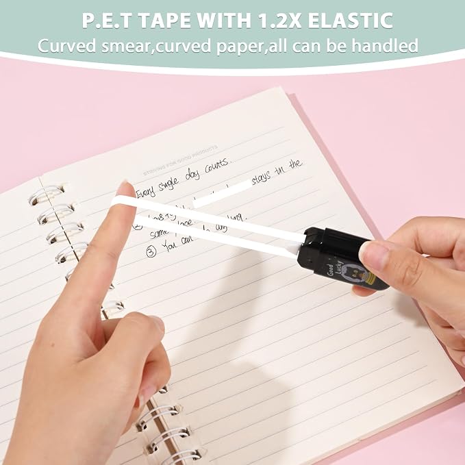 white Corrcetion Tape, with Easy to Use Kawaii Cat Applicator, Cute Stationery - Image 5