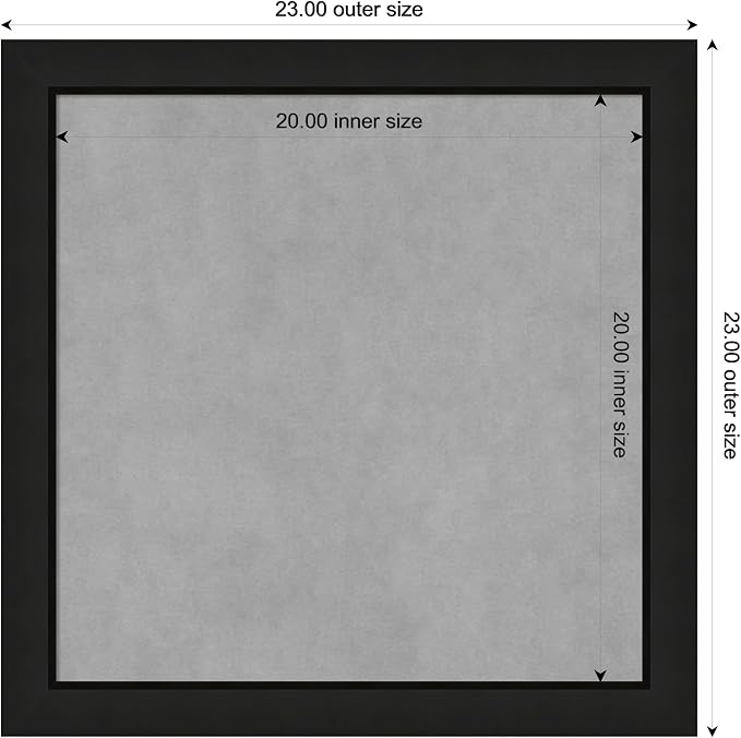 Amanti Art Black Framed Magnetic Board 23x23 Medium Vision Board - Image 3