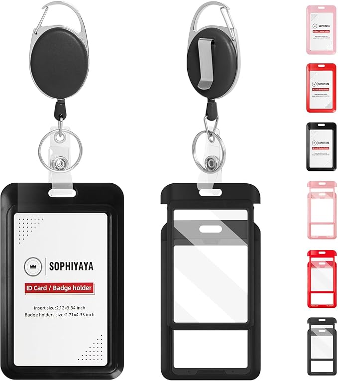Badge Holder and Retractable Reel, ID Badge Holders by SOPHIYAYA
