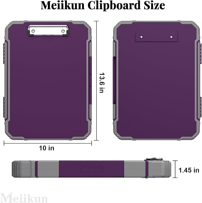 Meiikun Clipboard with Storage, Rugged Shockproof Protective, Internal Pen - Image 3