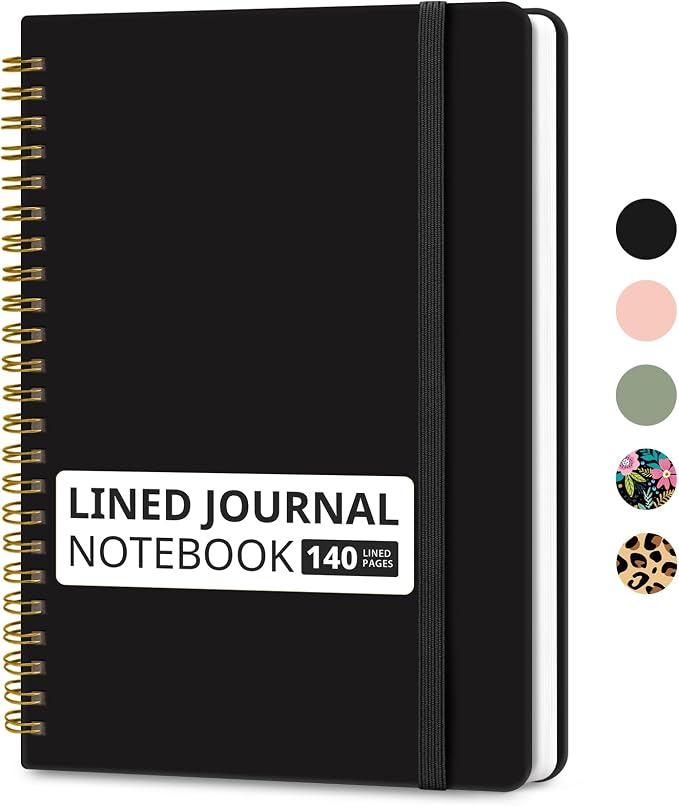 Taja Lined Spiral Journal Notebook by Taja