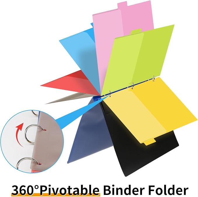 Tashkummy 360° Pivotable Project Organizer Binder, 3 Ring Binder - Image 4