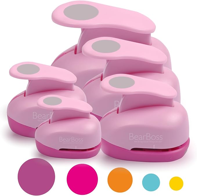 BearBoss 5 Pcs Craft Hole Punch, Handmade Scrapbook Paper Puncher, Different by BearBoss