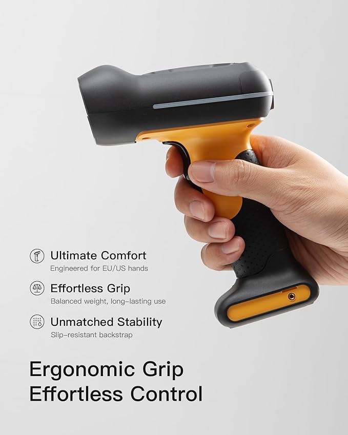 Inateck Industrial Barcode Scanner Bluetooth, 1D Scanner Wireless with IP67 Waterproof and Dustproof, Handscanner with App & SDK，BCST-61-DeskLoop Office