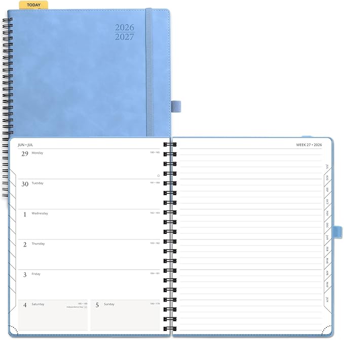 POPRUN Weekly Planner 2026-2027, Large-8.5" x 10.5", Academic Agenda 2026-2027 by POPRUN