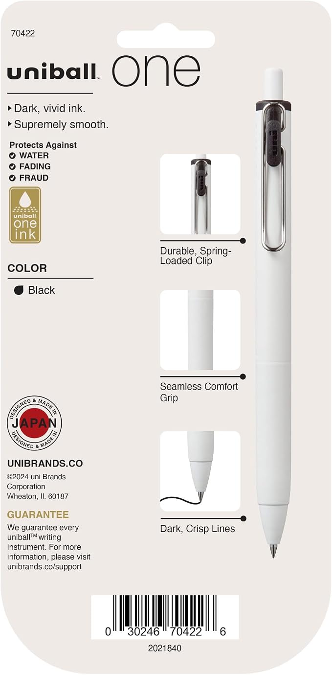 uniball one Retractable Gel Pens, Micro Point, 5 Pack - Image 8