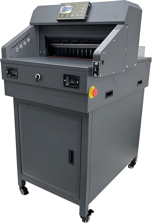 18in/46cm Width Electric Paper Cutter Guillotine Industrial Paper Trimmer with Program Control Heavy Duty Commercial Stack Cutter for Office/Printing-DeskLoop Office