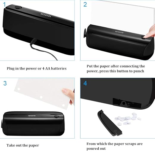 Electric 3 Hole Paper Punch, VEYETTE Paper Puncher - Image 6