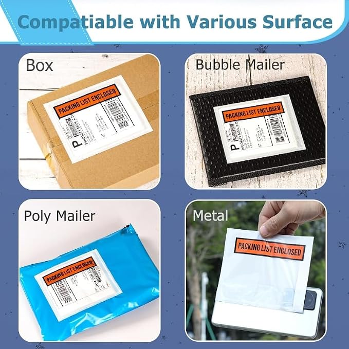1000pcs 7.5"x5.5" Packing List Envelopes Self-seal Packing Slip Envelope - Image 8