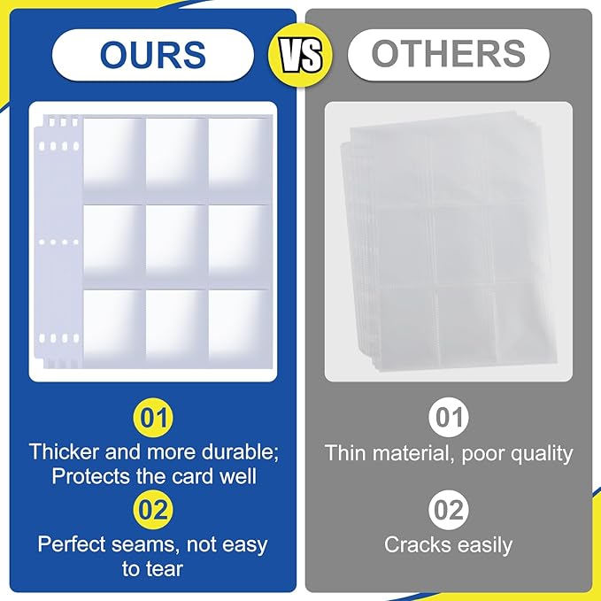 400 Pack Card Sleeves Binder Sheets, 9 Pocket Card Sleeves - Image 6