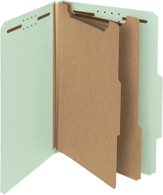 Smead 100% Recycled Pressboard Classification File Folder, 2 Dividers, Legal by SMEAD