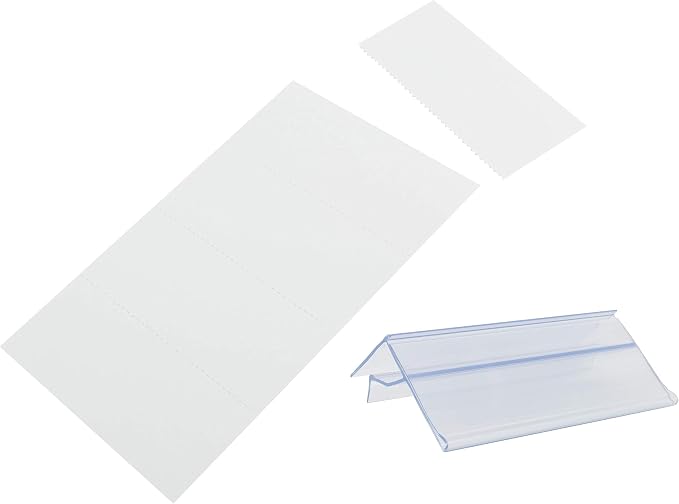 Glass Shelf Label Holders with Inserts Fits 1/4" to 3/8" Glass Shelving - Image 2