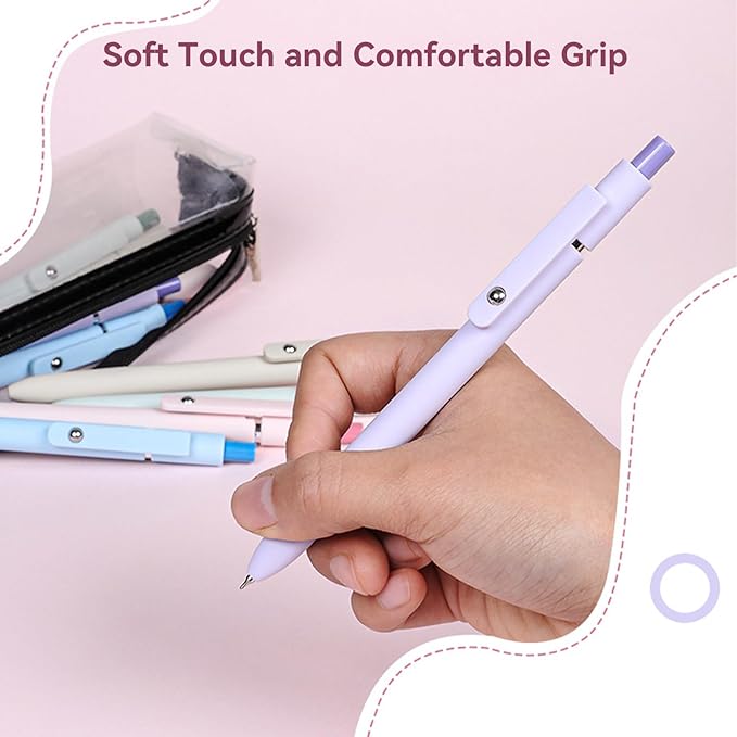 Gel Pens, 5Pcs 0.5mm Fine Point Pens With Smooth Wirting,Quick Dry Aesthetic Pens For Journaling, Ballpoint for Office School Supplies,Gifts for Women Men Student(Sugar)-DeskLoop Office