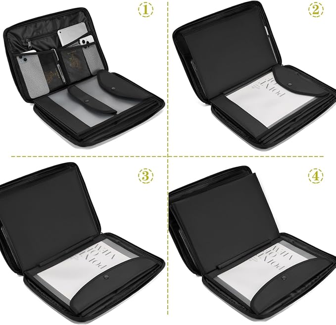 Portable Document Bag, Important Document Organizer, Storage Pouch File Folder - Image 4