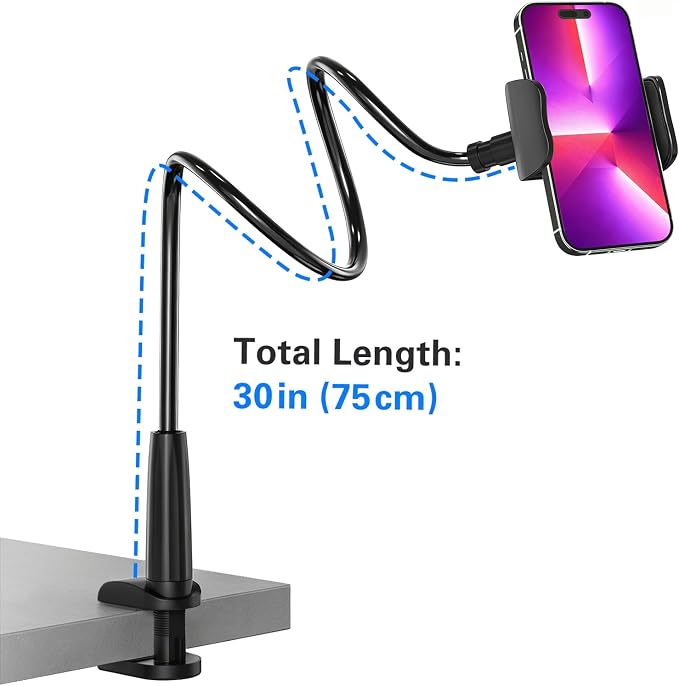 MAGIPEA Gooseneck Phone Holder for Bed, Flexible Overhead Cell Phone Mount for - Image 3