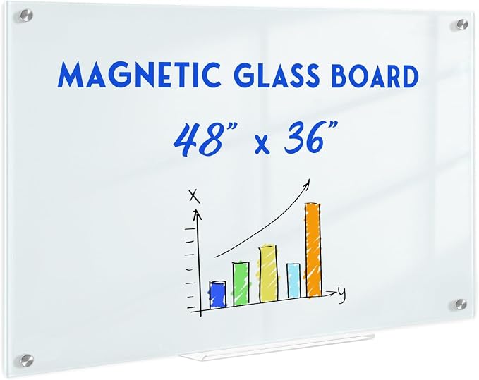 Magnetic Glass Whiteboard, Classroom by QUEENLINK