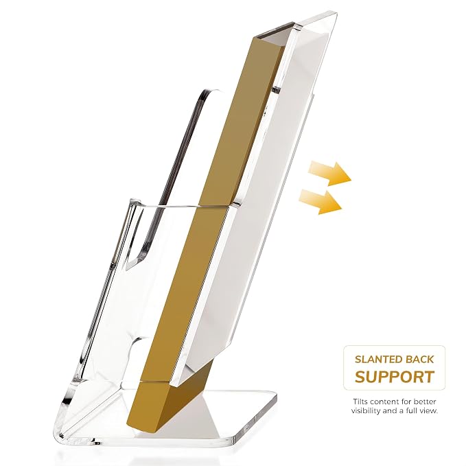 HeZone Acrylic Brochure Holder 4x9 Inch, Leaflets - Image 3