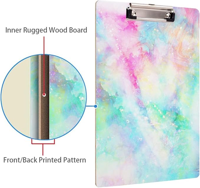 Britimes Clipboard Decorative Office School Hardboard Wood Nursing Clip Board - Image 4