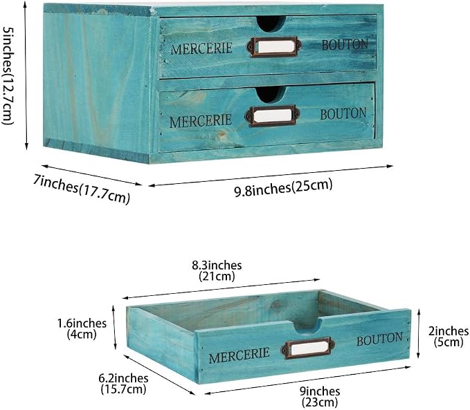 Wooden Storage Box Rustic Desktop Organizer - Image 3