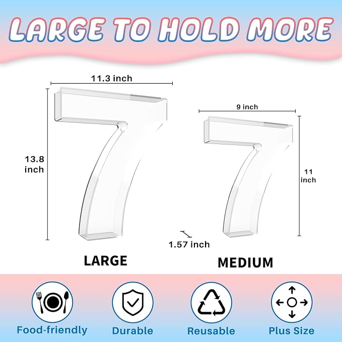 13.8" Extra Large Acrylic Number Charcuterie Board Box, Reusable Fillable - Image 2