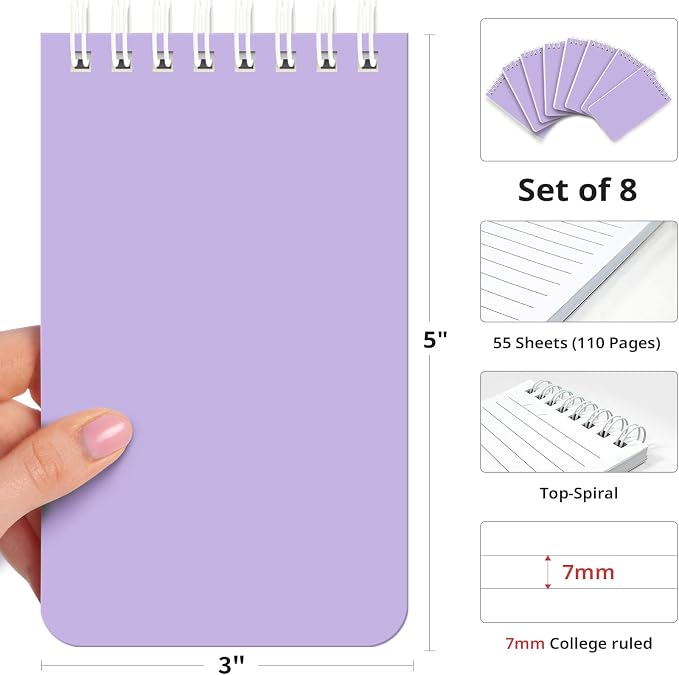 Taja Pocket Small Notebook 3" x 5", Nursing Notepad, Travel - Image 2