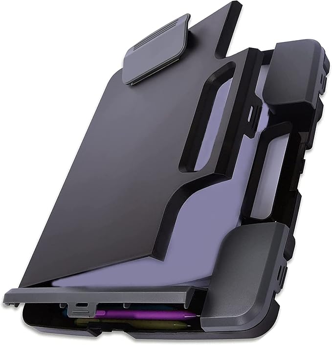 Portable Clipboard Folder with Storage, Plastic Storage Case with Side-Opening by Tradetop