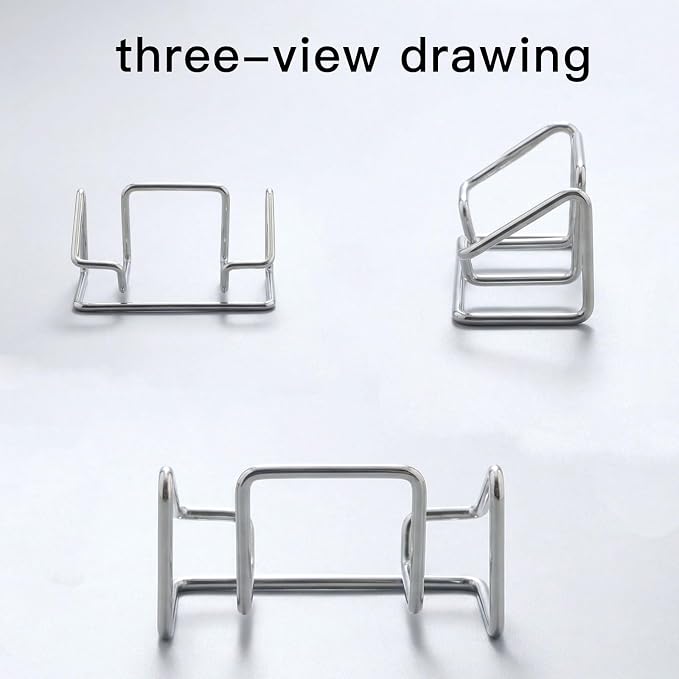2 Pack Minimalist Metal Business Card Holder, Simple Wire Frame Desktop - Image 3