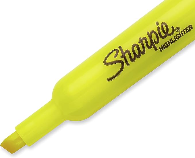 SHARPIE Tank Highlighters Chisel Tip Yellow | Fluorescent | Smear Resistant | - Image 3