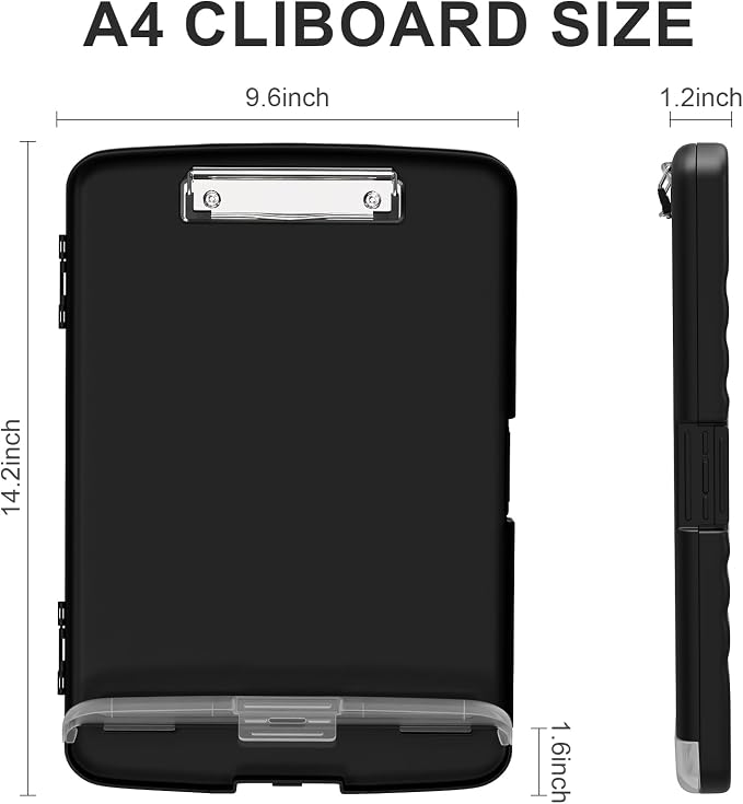 Plastic Clipboard with Storage, 8.5 x 11 Storage Organization Box Side-Opening - Image 2