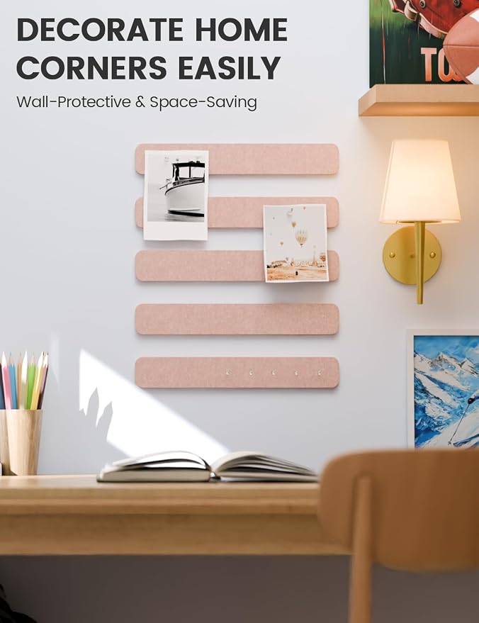 Fluxynara Cork Board Alternative Felt Strip Board 5-Pack 13"x2", Office Pin - Image 4