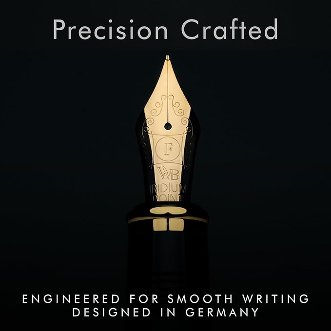 Wordsworth & Black Majesti Fountain Pen-(Red), Luxury Case, 24K Gold Finish; 18K Gilded Fine Nib- Ink Cartridges, Refillable Ink Converter-Calligraphy Pen-Best Business Gift Set for Men & Women-DeskLoop Office