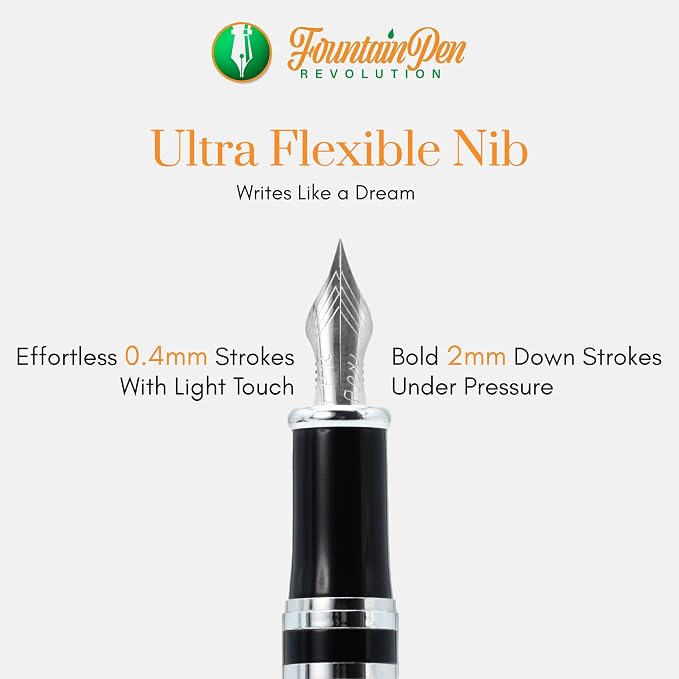 FPR Ambassador Ultra Flex Nib Fountain Pen Set, Burgundy - Image 5
