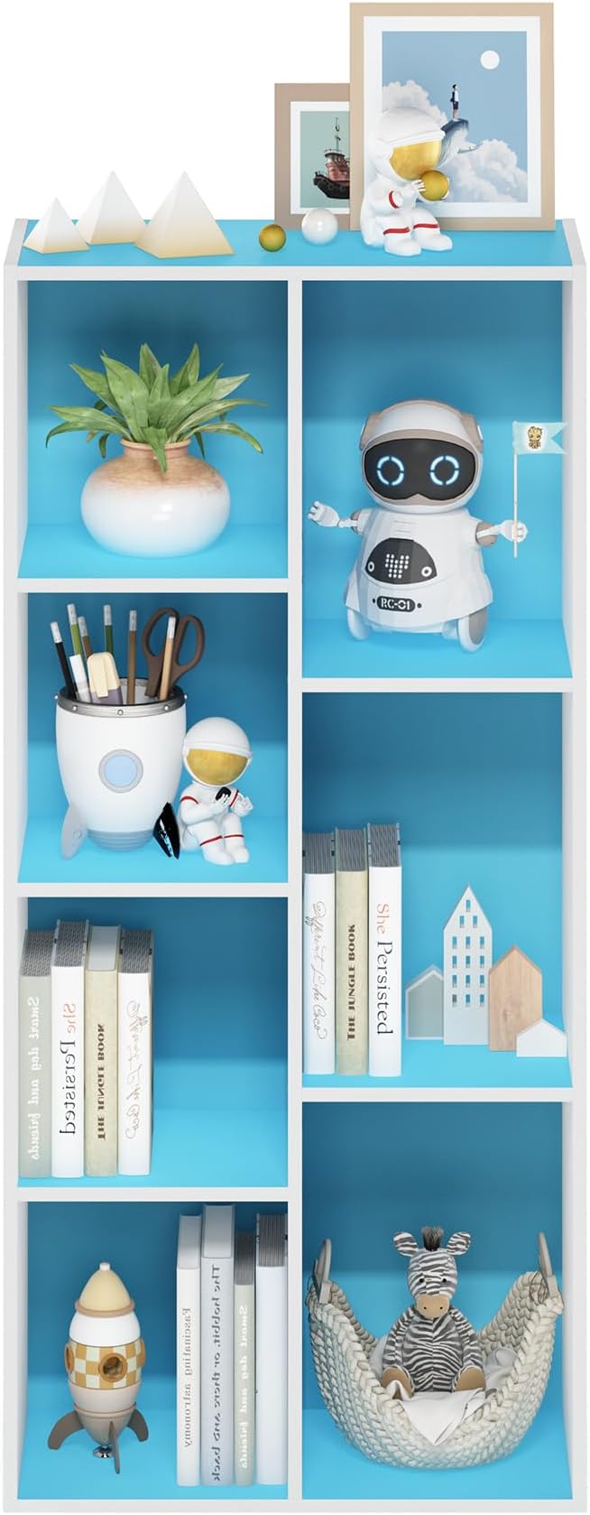 Furinno LUDER Book Shelf, 7-Cube Bookshelf, Bookcase - Image 5
