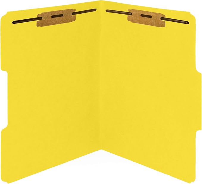 50 Yellow Fastener File Folders - Image 4
