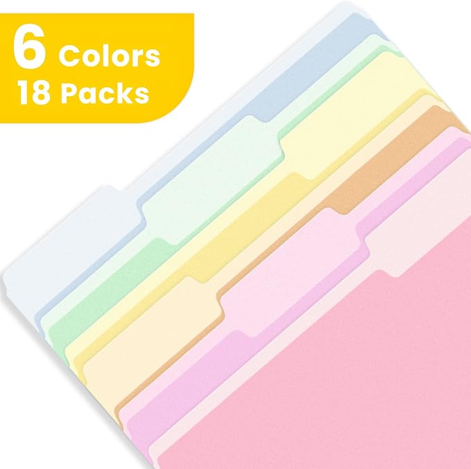 SUNEE File Folders, 18 Pack Manilla Folders 8.5 x 11, Colored Folder Office - Image 4