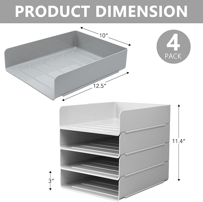 Tiawudi Desk Organizer, Office Organization and Storage, Plastic Letter Tray - Image 2