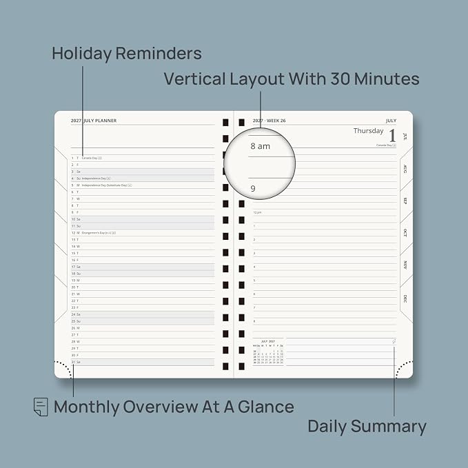 POPRUN 2027 Daily Planner One Page Per Day, 5.75" x 8.5", Calendar Book from - Image 4
