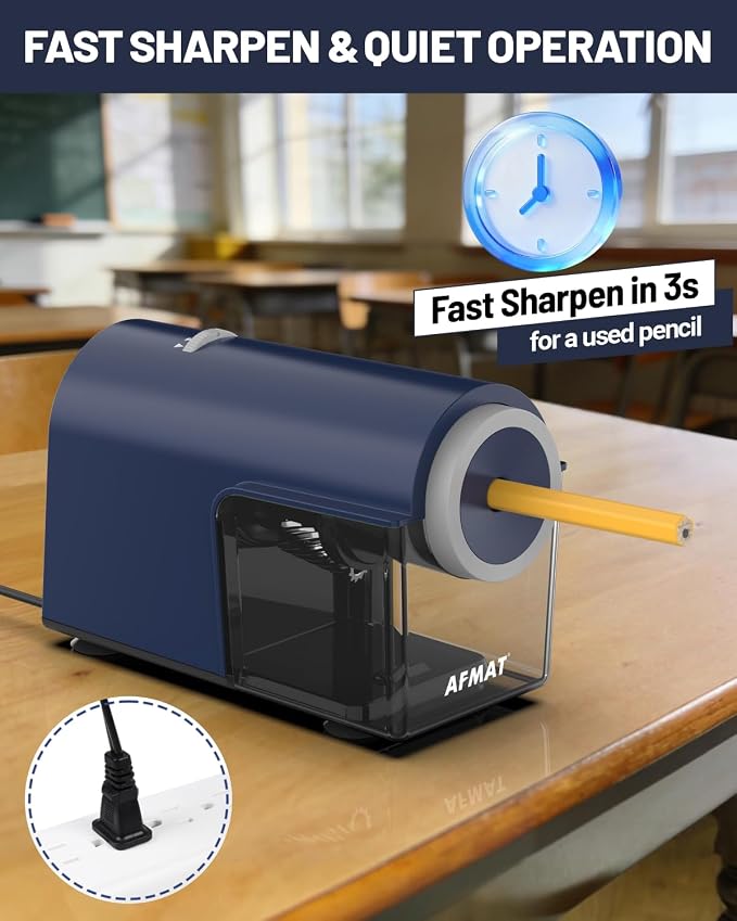 AFMAT Electric Pencil Sharpener, Fully Automatic Pencil Sharpener - Image 5