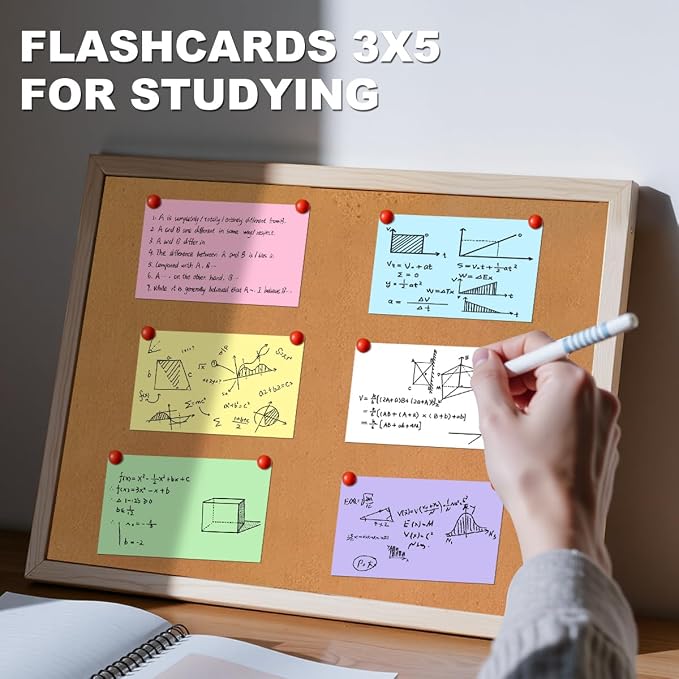 600 PCS 3x5 Index Cards Blank Study Flashcards 3 x 5 Colored Index Cards Bulk - Image 3