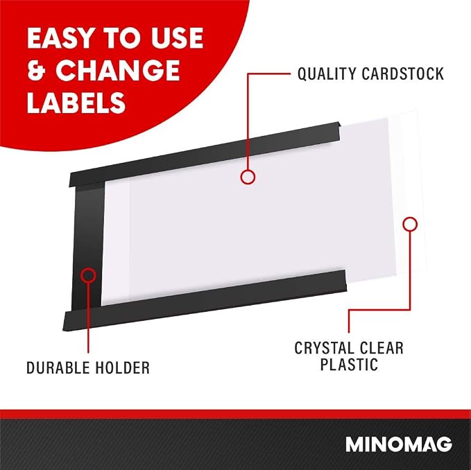 25pcs Magnetic Label Holders 3x5 Inches | C Channel Magnetic Index Card Holder - Image 2