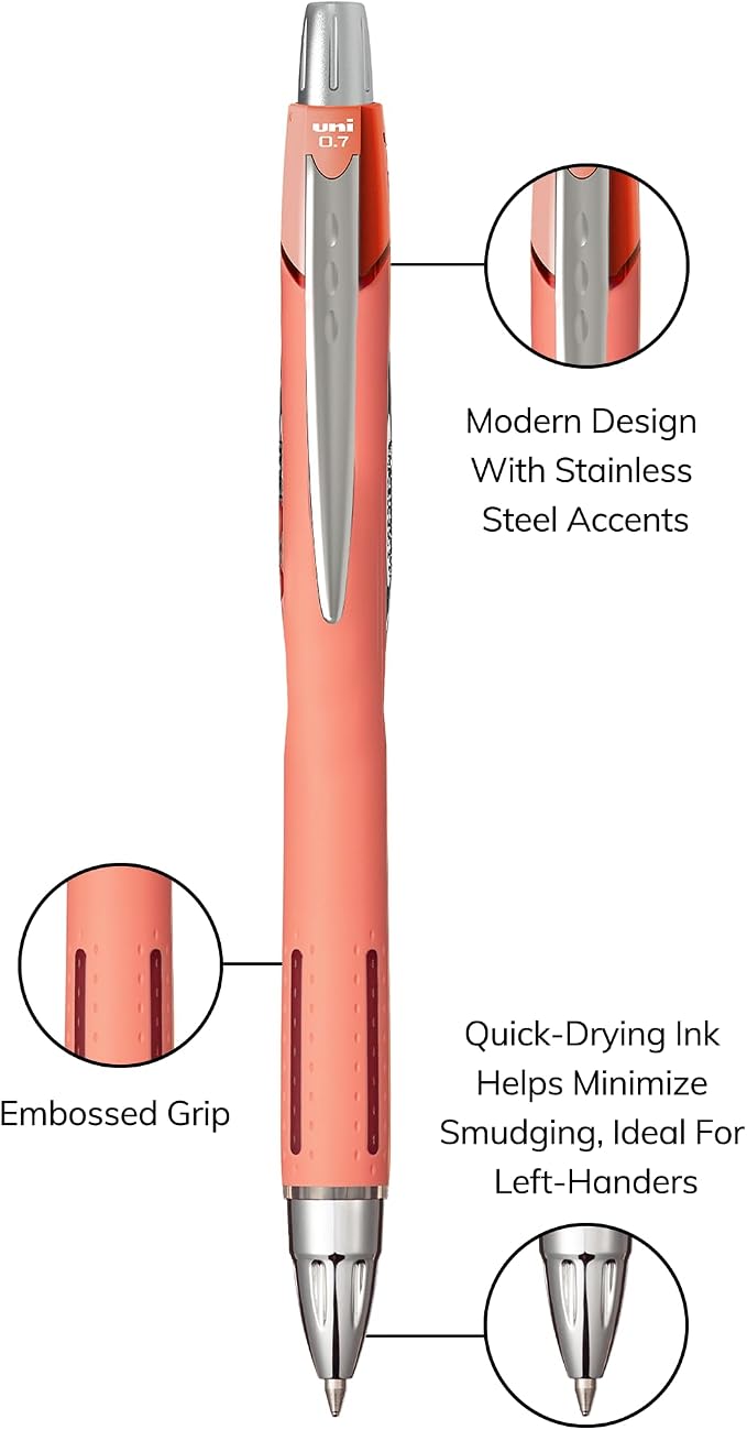 Uni-Ball Jetstream RT Ballpoint Pen, Fine Point, Adobe Barrel, 6 Pens - Image 3