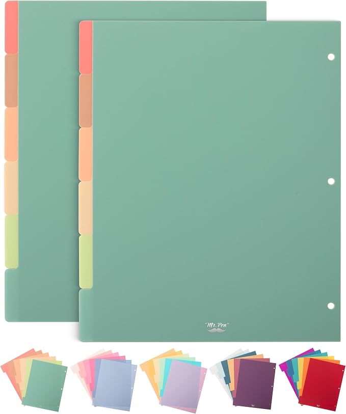Mr. Pen- Dividers for 3 Ring Binder, 2 Sets, 6 Pack/Set, Binder Dividers by MrPen