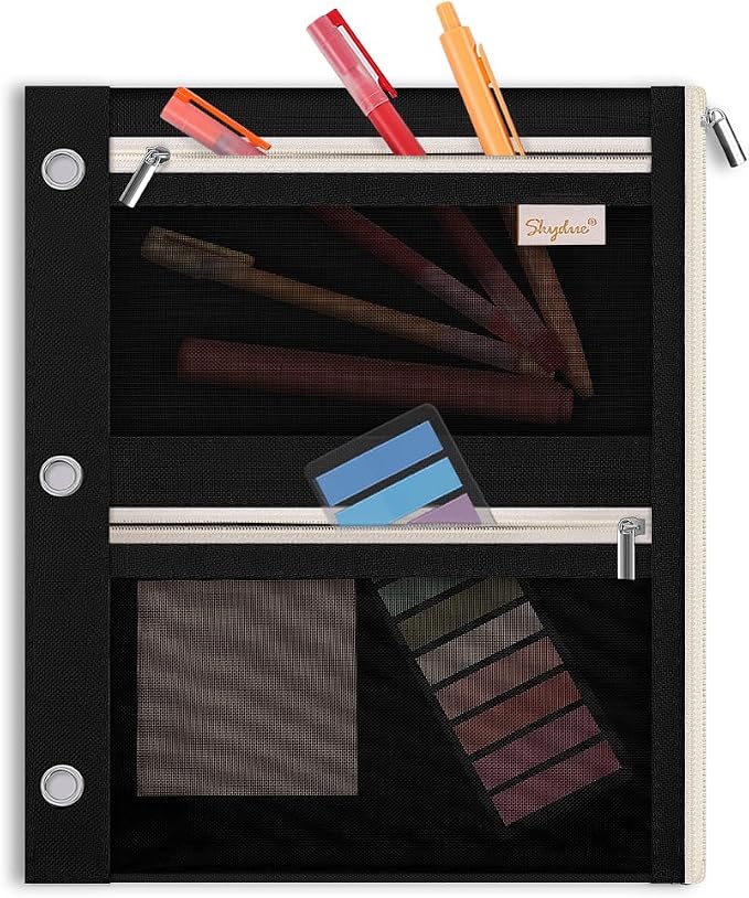 SKYDUE Pencil Pouch for Binder, Pencil Case, 3 Ring Binder Pencil Pouch by SKYDUE