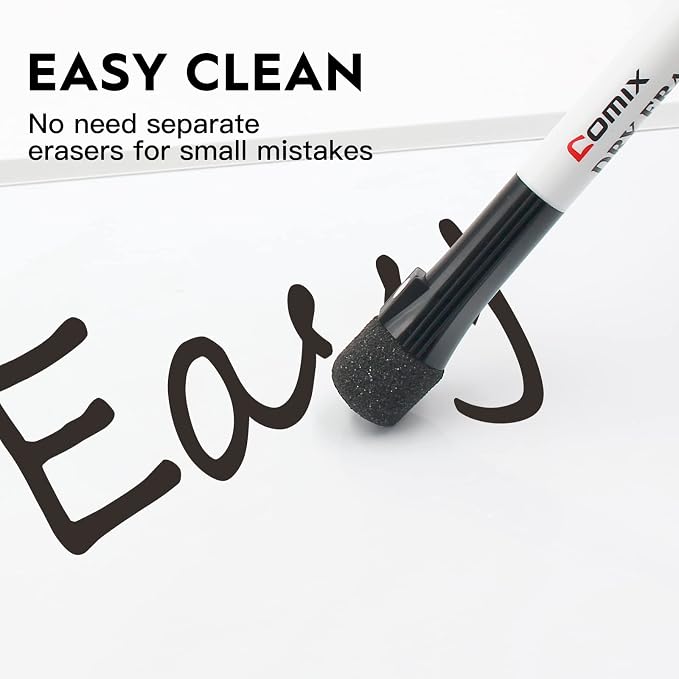 Comix Magnetic Dry Erase Markers, Fine Tip Black Whiteboard Markers - Image 3