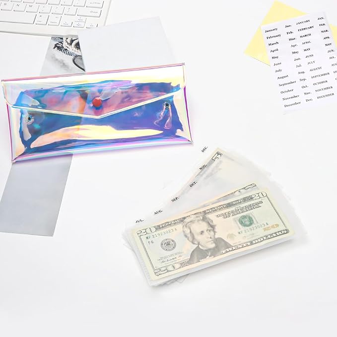 Mogoostry Rainbow Wallet with Cash Envelopes, PVC Money Holder - Image 6