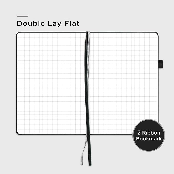 &And Per Se Graph Notebook, 5mm Grid, A5 Hardcover, 160 Pages 100gsm Thick Paper - Image 4