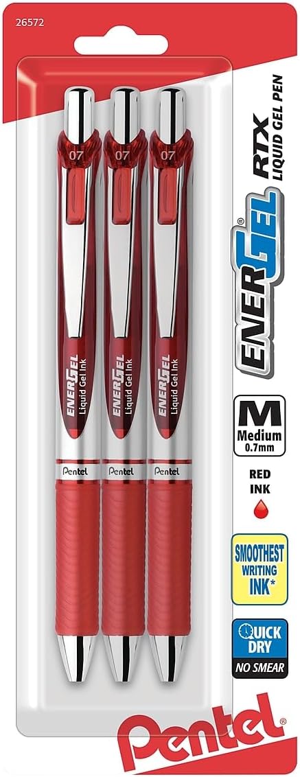 Pentel EnerGel RTX Retractable Liquid Gel Pen, Medium Line, Metal Tip by PentelofAmerica
